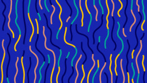 Motif coloré serpentin en couverture de site du collectif superfruit