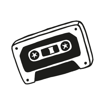 gif d'une illustration de cassette audio créée pour la Foret Electrique par Superfruit