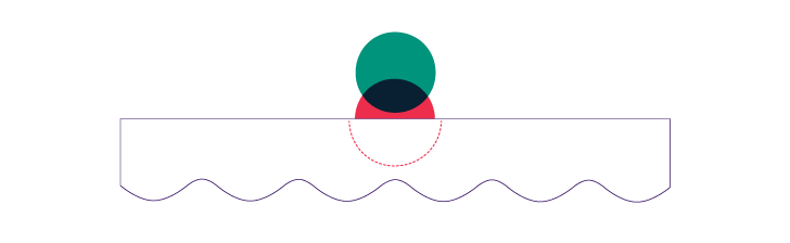 Element graphique reprenant le logo Air de Midi et la vague présente sur les visuels créés par Superfruit