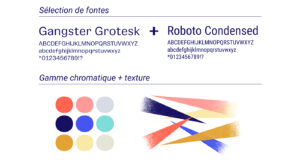 ensemble de fontes et couleurs utilisées pour l'identité de studio Dichro
